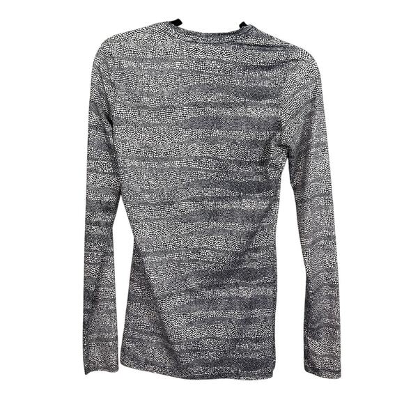 Nike Women's Golf Shirt Black White Abstract Polka Dot Performance Shirt Size PL - Picture 2 of 8